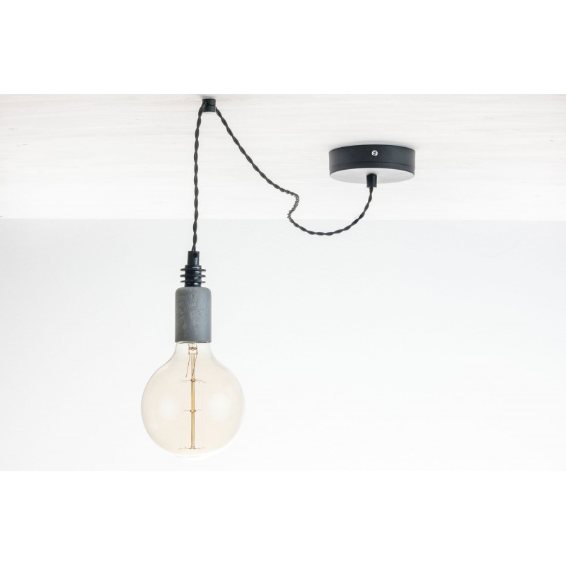 Lampa pająk wisząca żarówka BETON 1NP lampa industrialna loftowa testerbis ręcznie robiona 1 żarówka