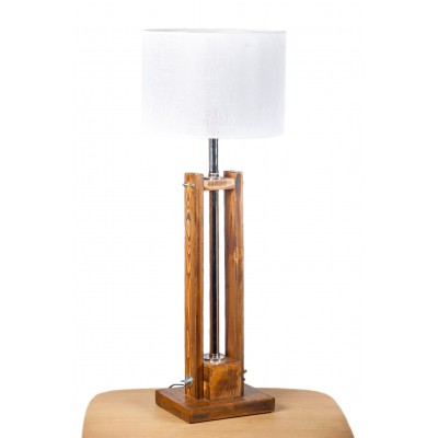 Lampa CLASSIC SMALL brown z białym abażurem